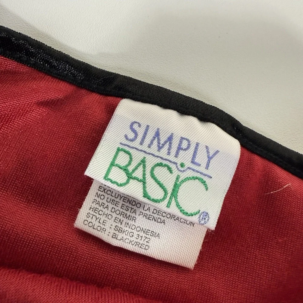 Vintage Velvet Outfit Size 3T‎ Red Top Black Pants Ribbon Rose Trim Simply Basic